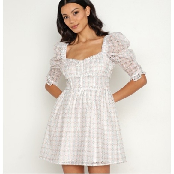 For Love & Lemons Libby Mini Dress White Small - Picture 1 of 13